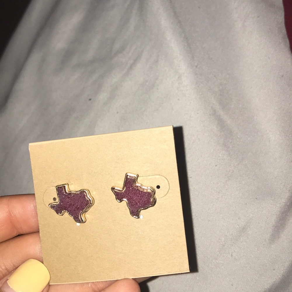 maroon texas drusy earrings